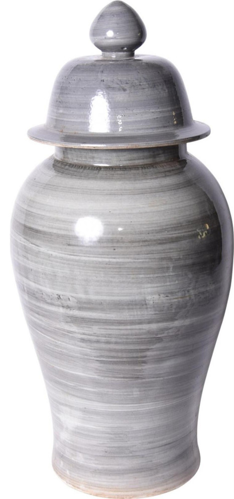 Temple Jar Iron Gray Porcelain Ceramic Handmade Hand-Craf