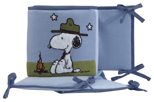 Lambs Ivy Snoopy S Campout With Woodstock Blue 4 Piece Baby