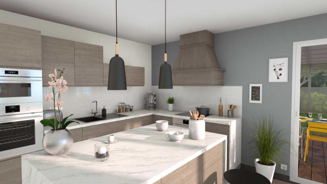 3D rendering - Classical kitchen rendering