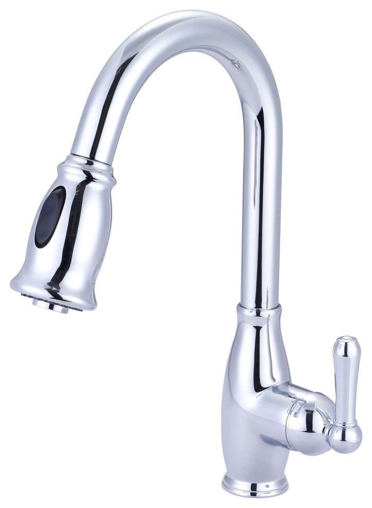 Accent Single Handle Pull-Down Kitchen Faucet, Polished Chrome