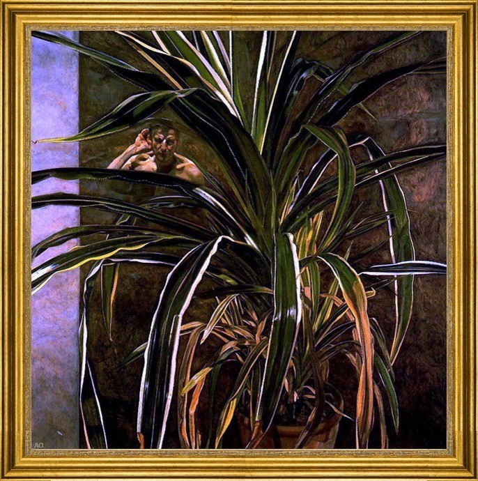 Lucian Freud-16"x16" Framed Canvas