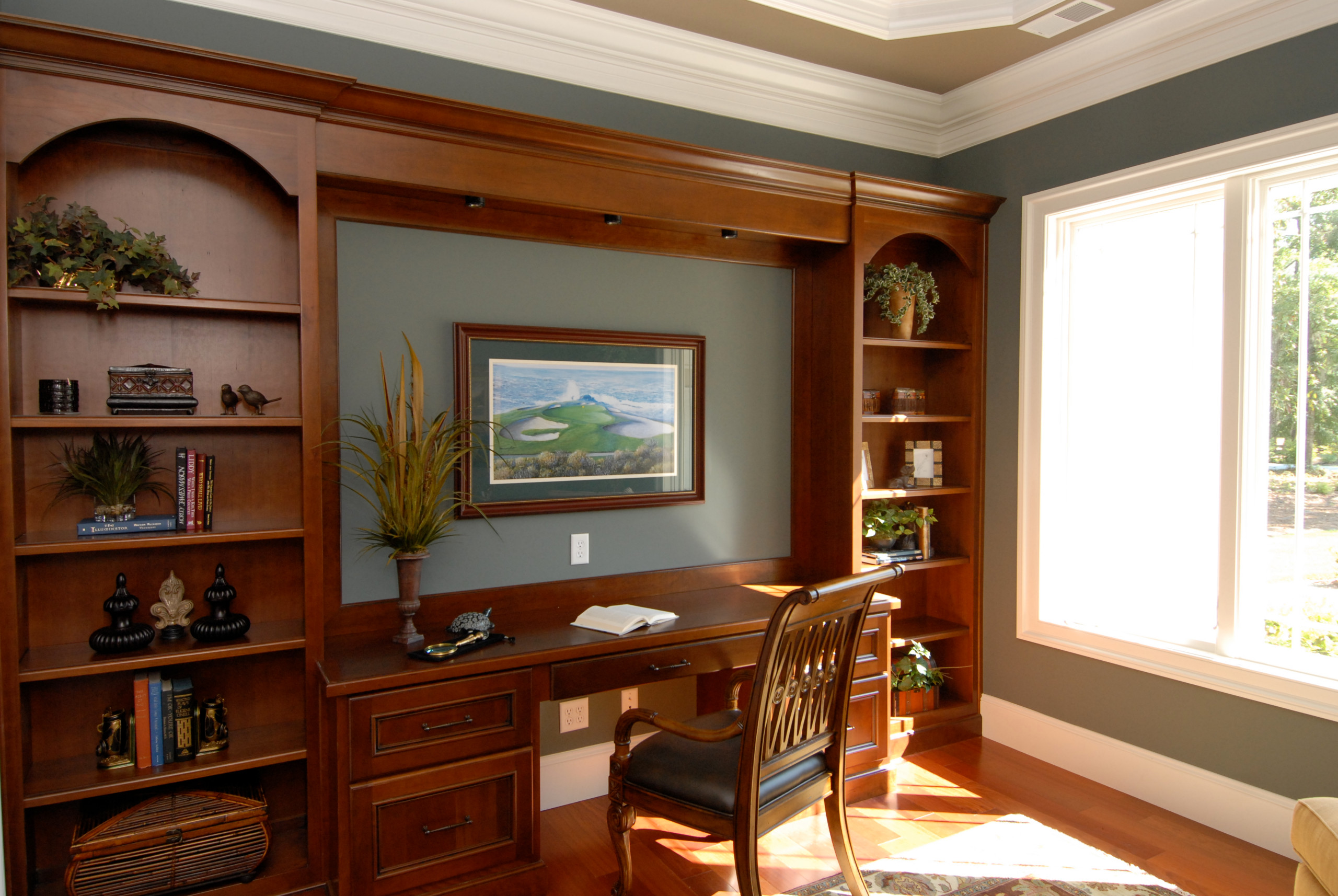 Cherry Wood Stained Home Office