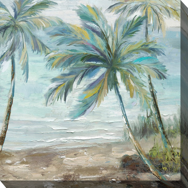 Coastal Palm 2 Outdoor Art 24X24 Tropical Outdoor Wall Art by