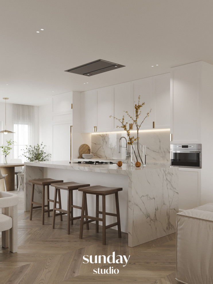 Inspiration for a transitional kitchen in Miami.