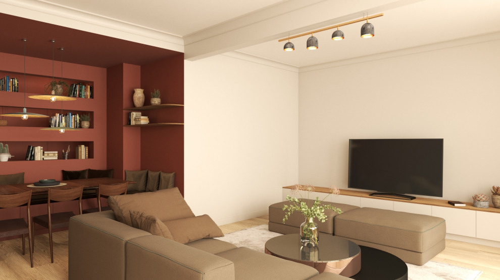 Projet - Vue de l'angle salon / Salle à manger - Modélisation 3D