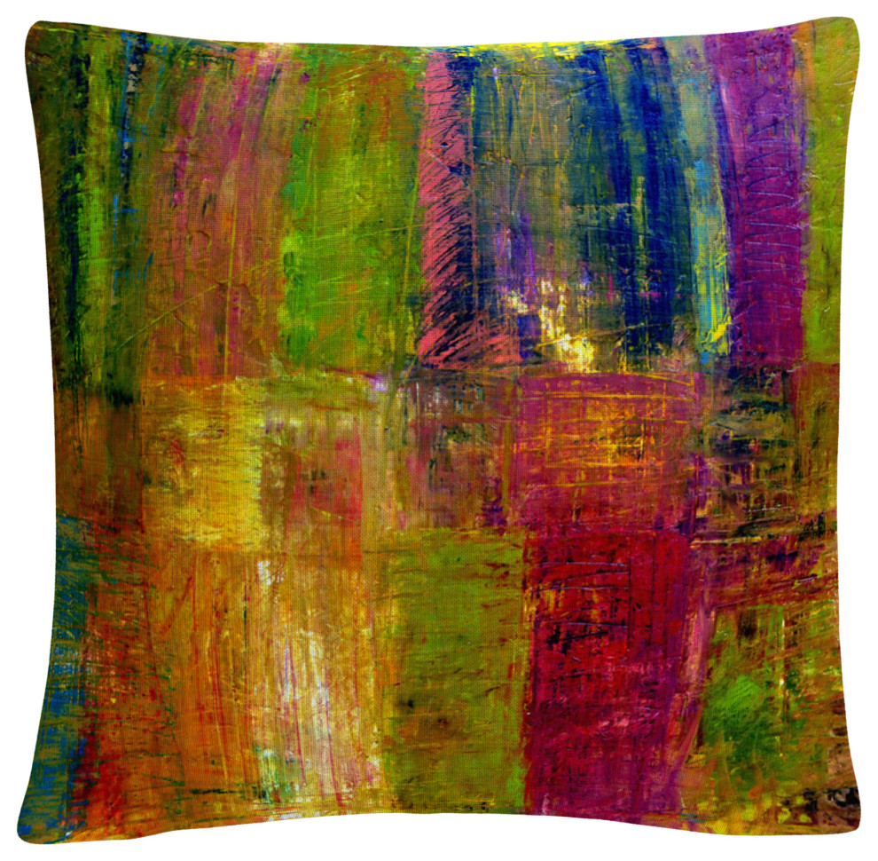 Michelle Calkins 'Color Abstract' Decorative Throw Pillow
