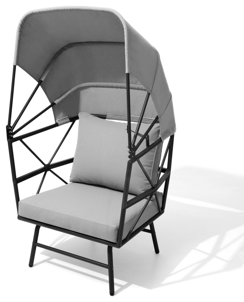 Aluminum Egg Chair, Outdoor Indoor Single Sofa Chair with Folding
