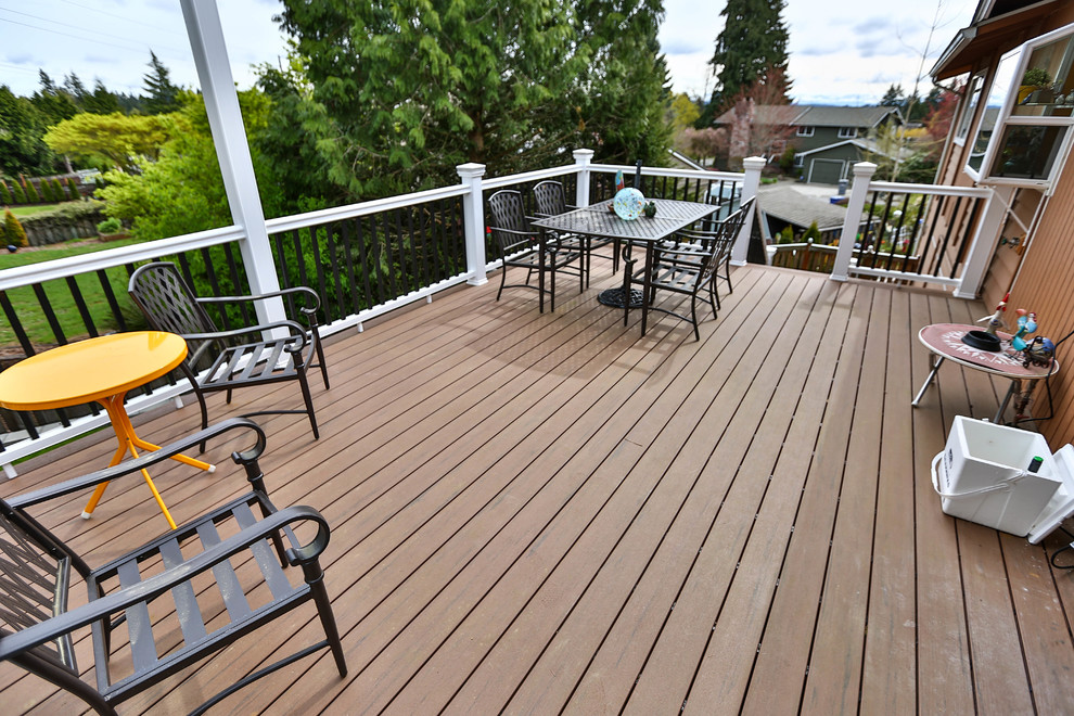 Inspiration for a rustic deck remodel in Seattle