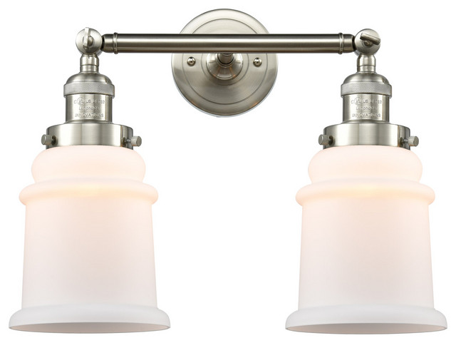 Franklin Restoration Canton 2 Light Bathroom Vanity Light, Brushed ...