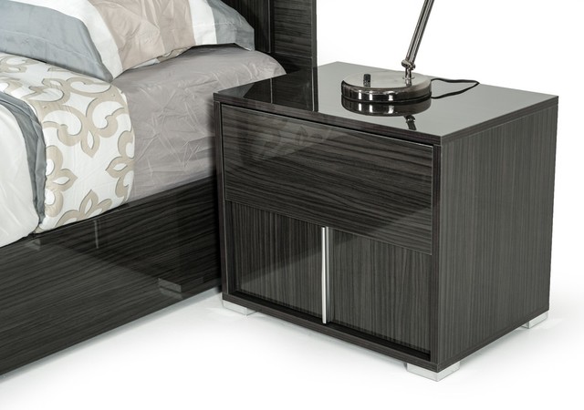 pics Contemporary Modern Grey Bedside Table modrest ari italian modern gray nightstand