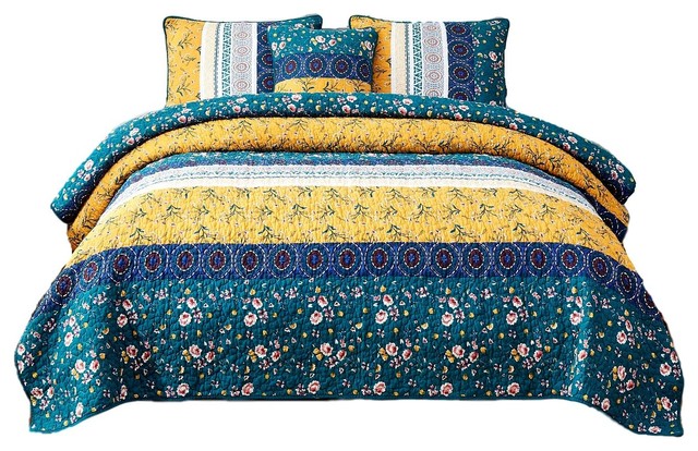 Bohemian Patchwork Bed Of Wild Flowers Fl Garden Bedspread Set Contemporary Quilts And Quilt Sets By Dada Bedding Collection - Quilts Bedding Flower Bohemian Patchwork Bed Of Wild Flowers Fl Garden Bedspread Set Contemporary Quilts And Quilt Sets By Dada Bedding Collection - Quilts Bedding Flower