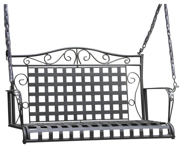 Mandalay Wrought Iron Patio Swing Antique Black