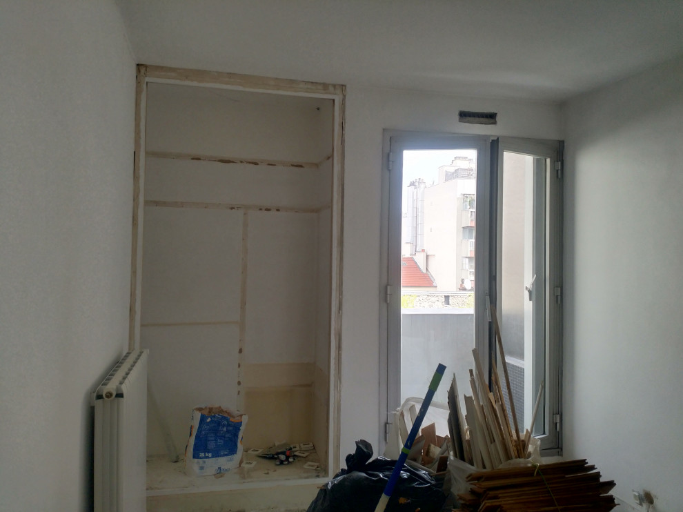Chantier préparation de placard de la chambre
