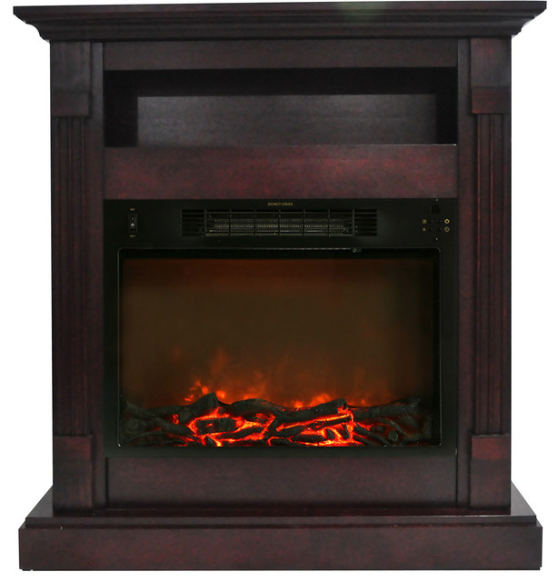 Sienna 34 Electric Fireplace With 1500w Log Insert And Black