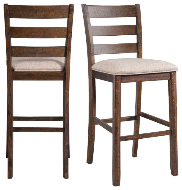 Dex 30 Ladder Back Bar Stool Set Transitional Bar Stools And