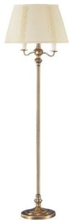 6-Way Floor Lamp with Shade (Antique Brass)