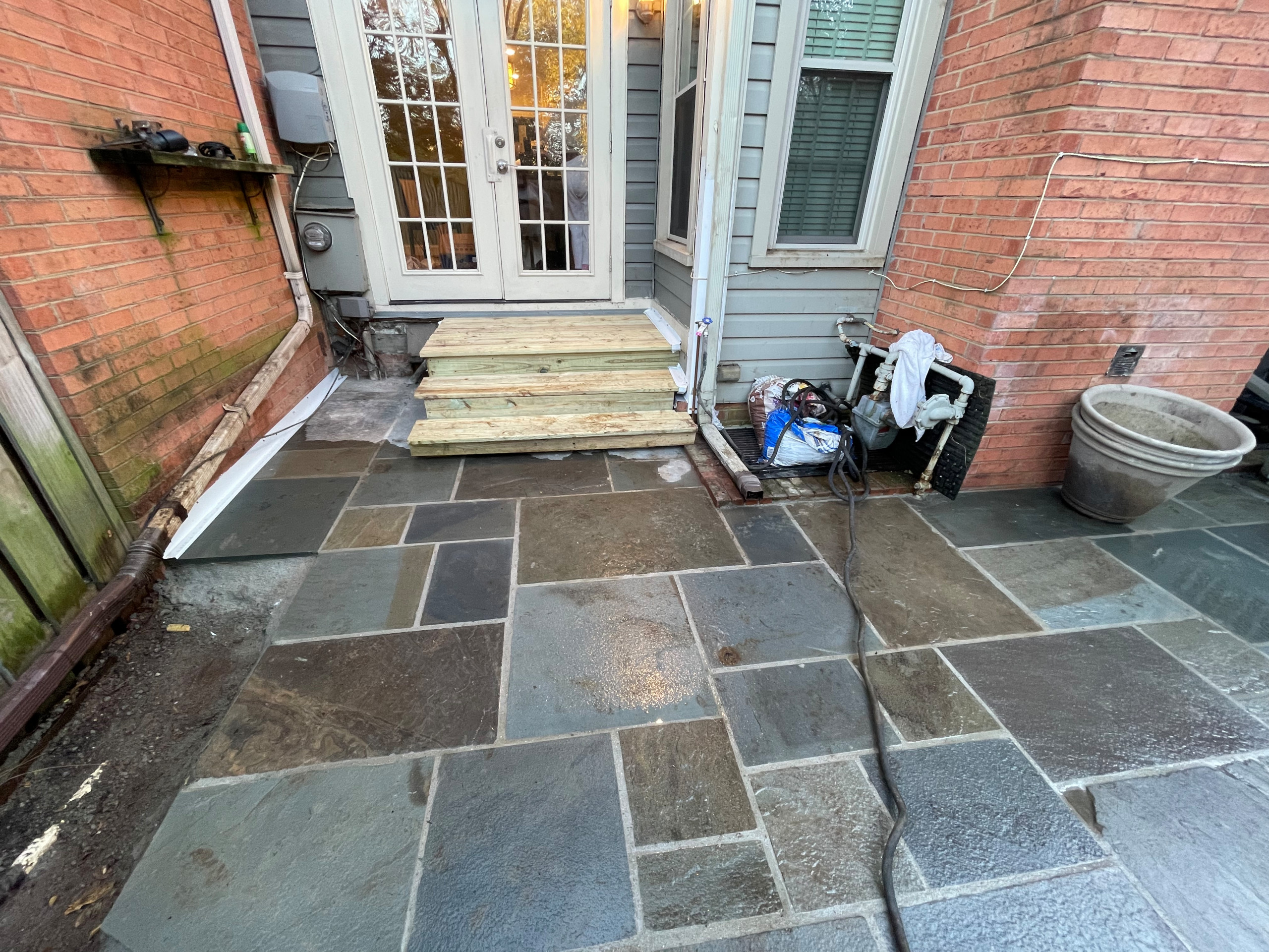 New Retaining Wall, Patio and Chimney