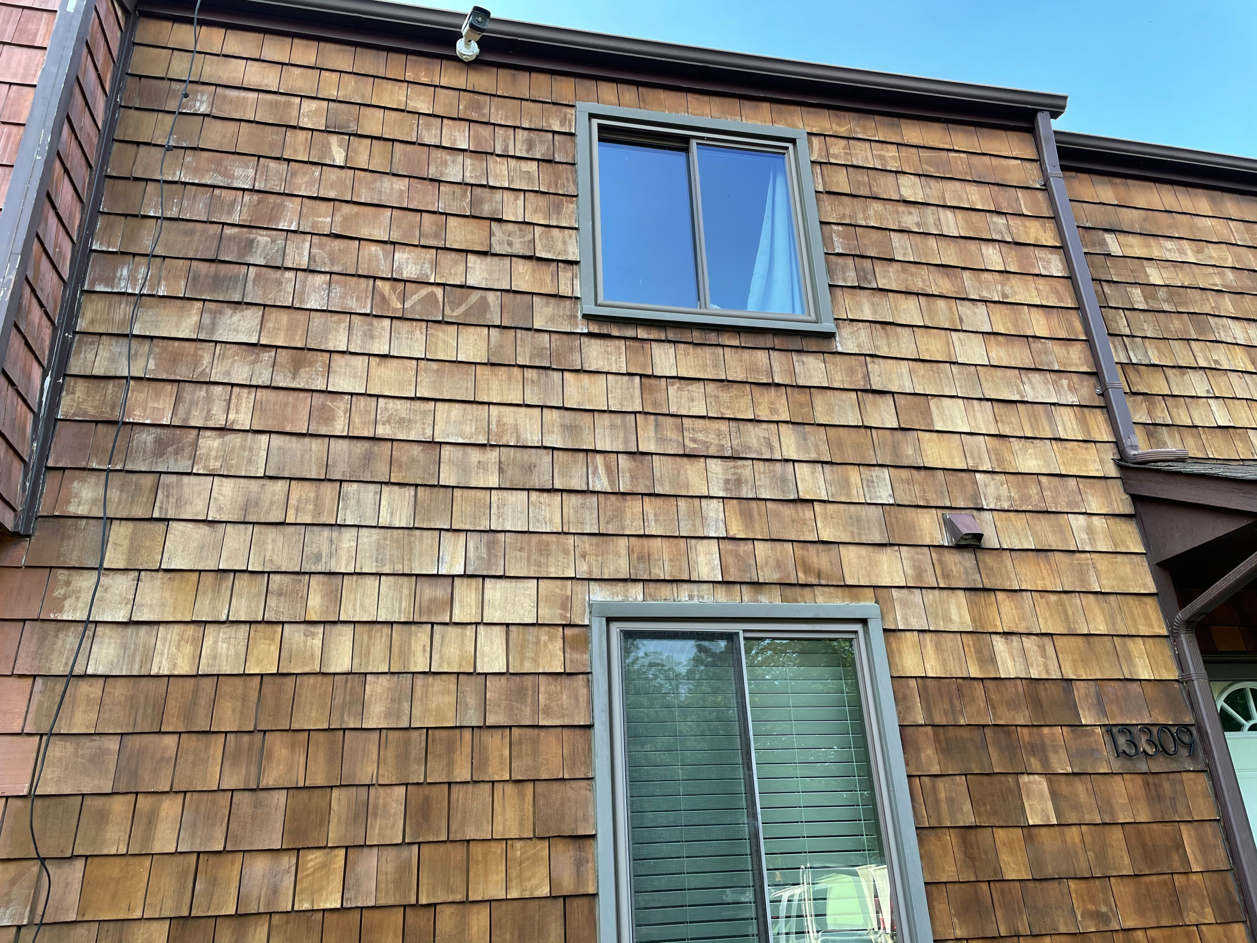 Cedar siding stain