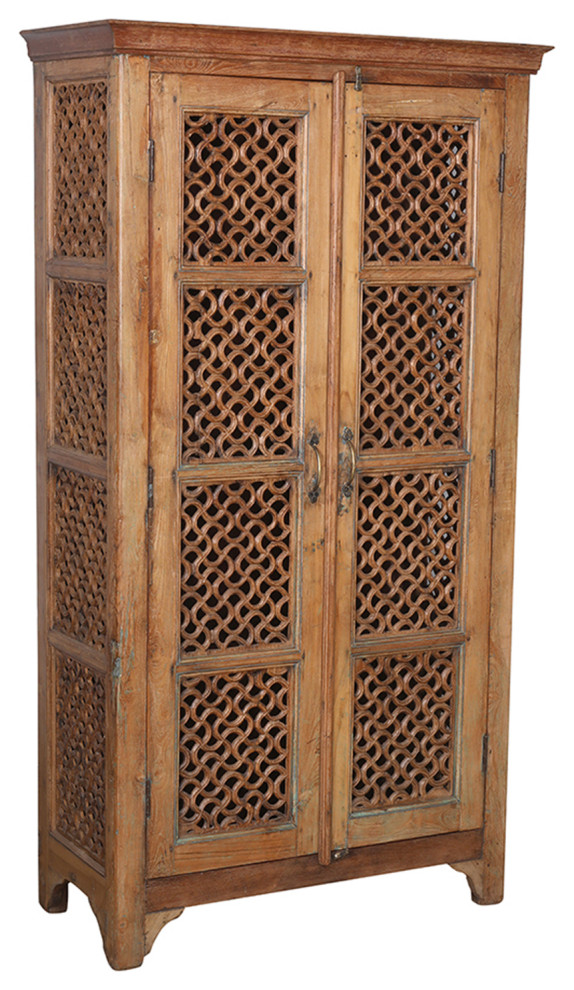 Consigned Colonial Jali Traditional Storage by Design Mix Furniture Houzz