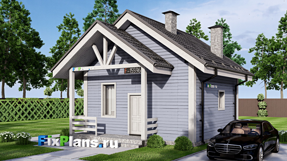 Проект дома с мансардой 7х8 м S67м2 F-15596