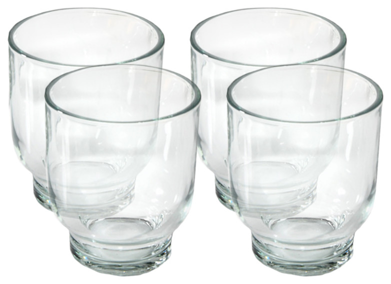 Serene Spaces Living Modern BellShaped Glass Candle Holder, Set of 4