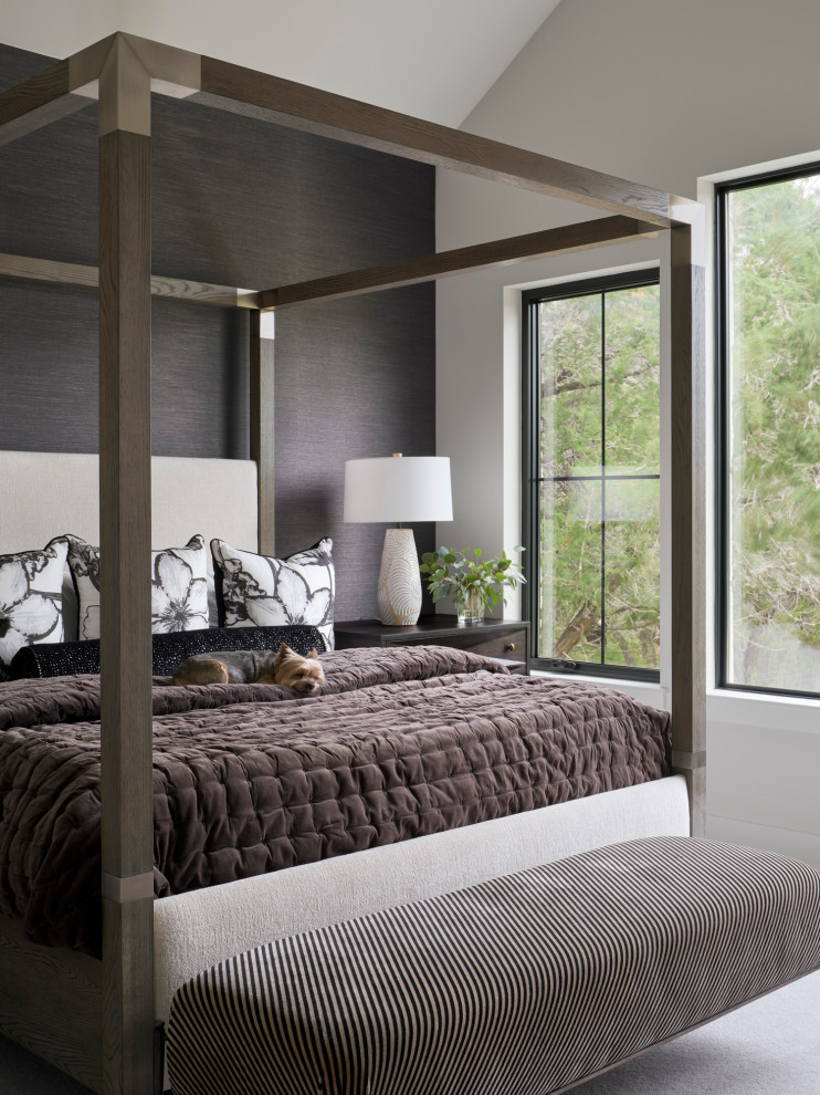 Transitional bedroom photo in Austin