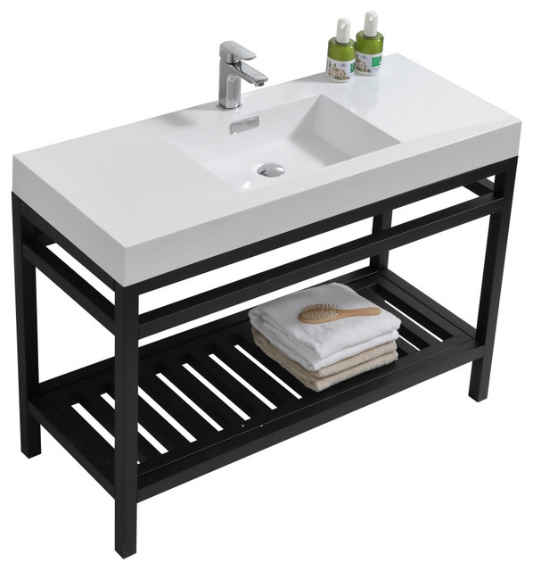 Cisco 48" Stainless Steel Console With Acrylic Sink, Chrome