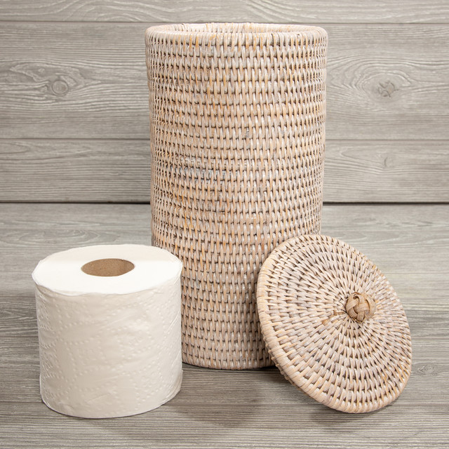 Artifacts Rattan™ Double Toilet Roll Holder Tropical Toilet Paper