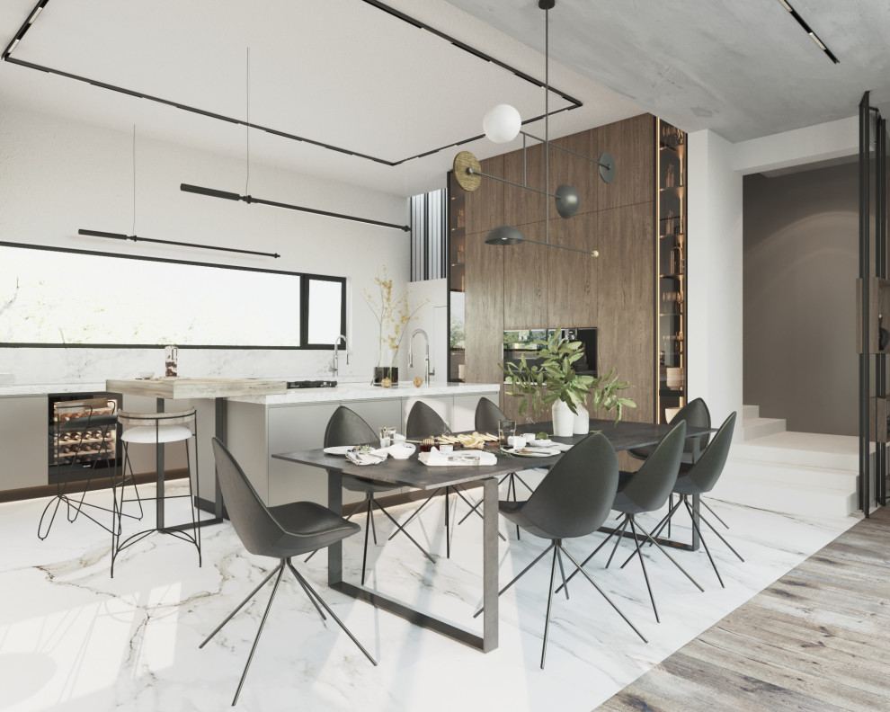 Аристократичный минимализм (кухня-столовая виллы)