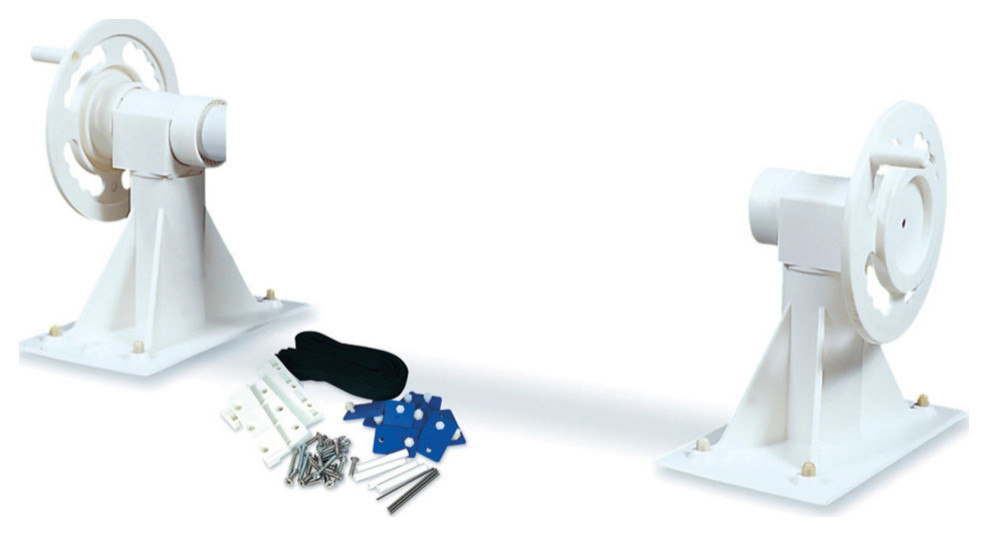 21" White InGround Swimming Pool Solar Blanket Reel System Modern