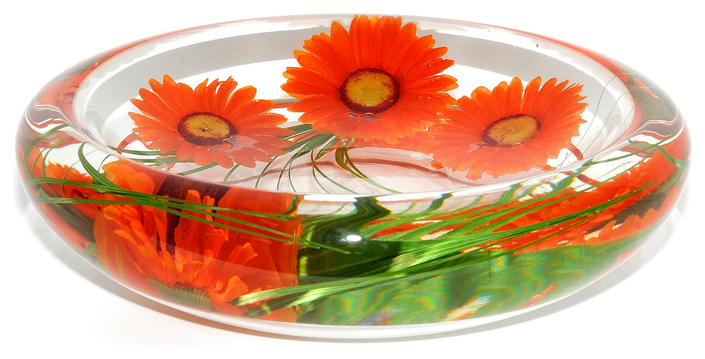 Glass Flower Bowl Contemporary Decorative Bowls by Emilio Robba