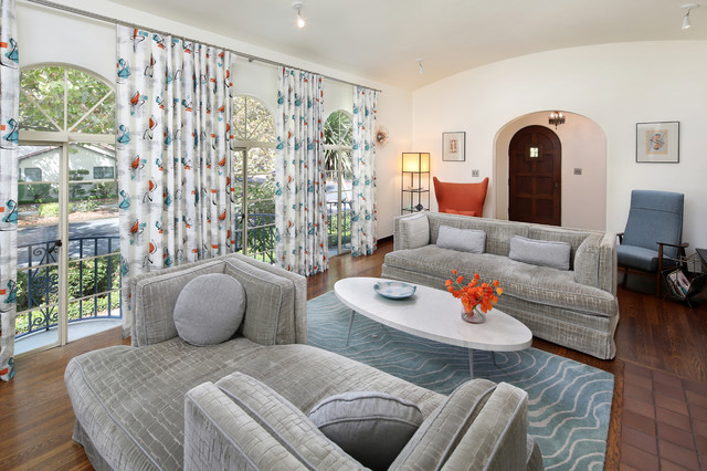 Spanish + Mid-century Modern midcentury-living-room