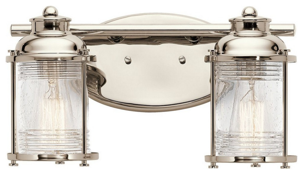 2 Light Bathroom Light Fixture Approved for Damp Locations Beach