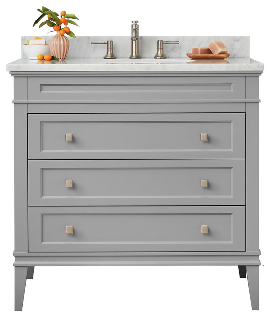 Ronbow Laurel 36" Bathroom Vanity Set With Ceramic Sink Top, Empire