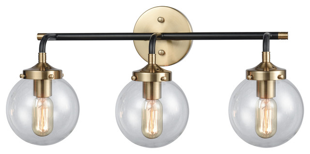 Mid Century Modern 3 Light Vanity In Matte Black Antique Gold Finish Transitional Bathroom Lighting By Ownax Houzz - Mid Century Modern Bathroom Vanity Light Fixture Mid Century Modern 3 Light Vanity In Matte Black Antique Gold Finish Transitional Bathroom Lighting By Ownax Houzz - Mid Century Modern Bathroom Vanity Light Fixture