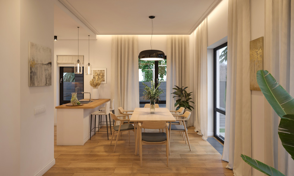 Гостиная и кухня современный минимализм