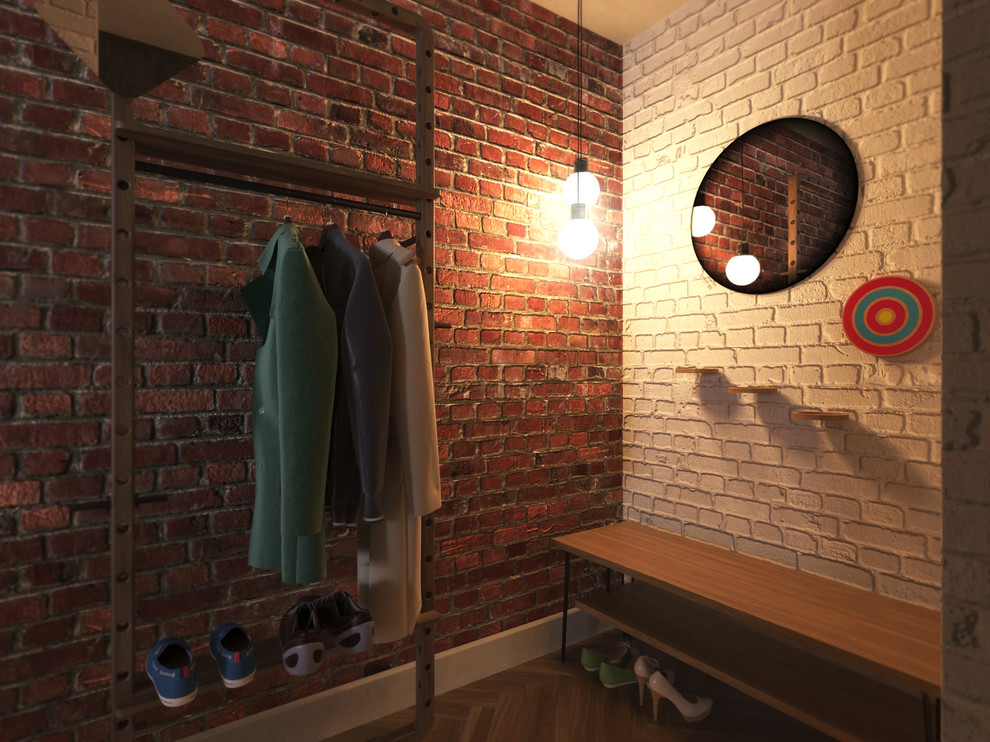 Design ideas for an industrial storage and wardrobe in London.
