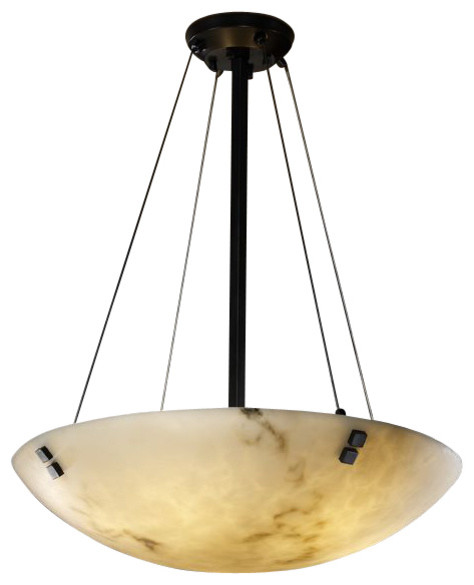 Justice Design LumenAria Collection Bowl Pendant Light in Matte Black