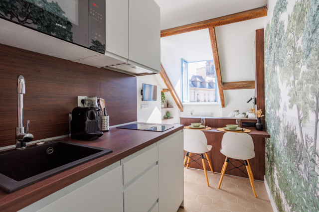 Studio dans les combles de Rennes nyklassisk-koek