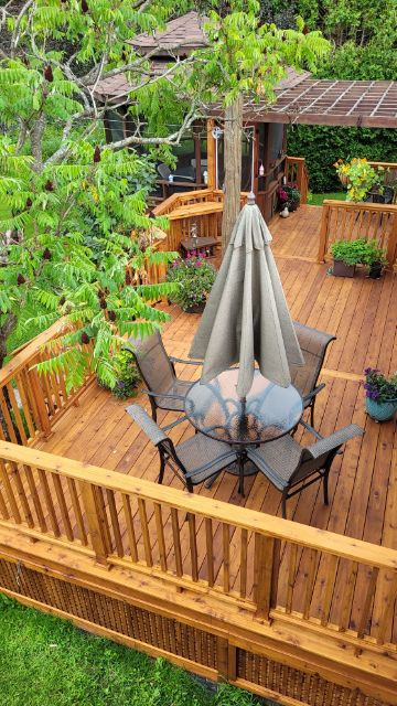 Western red cedar deck over