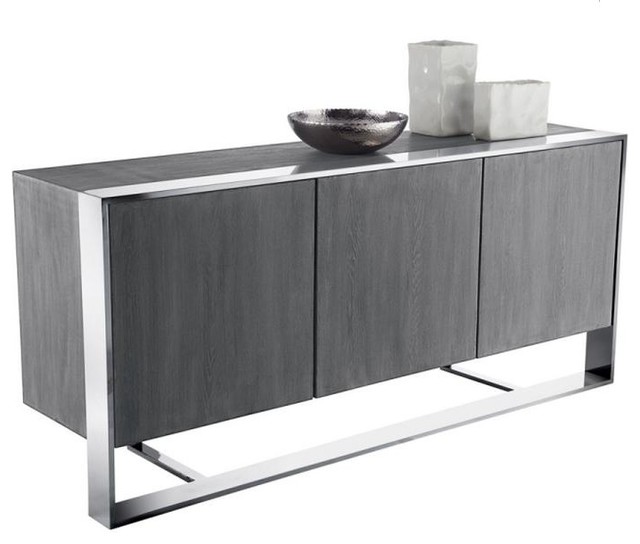 Club Collection Modern Sideboard, Gray Distressed - Modern - Buffets And Sideboards - by ARTEFAC