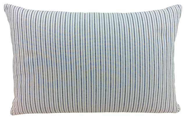 Lee Fabric Blue Striped Decorative Lumbar Pillow Cover Nantucket
