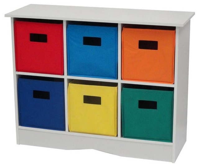 White w/6 Bins Traditional Toy Organizers by Sourcing