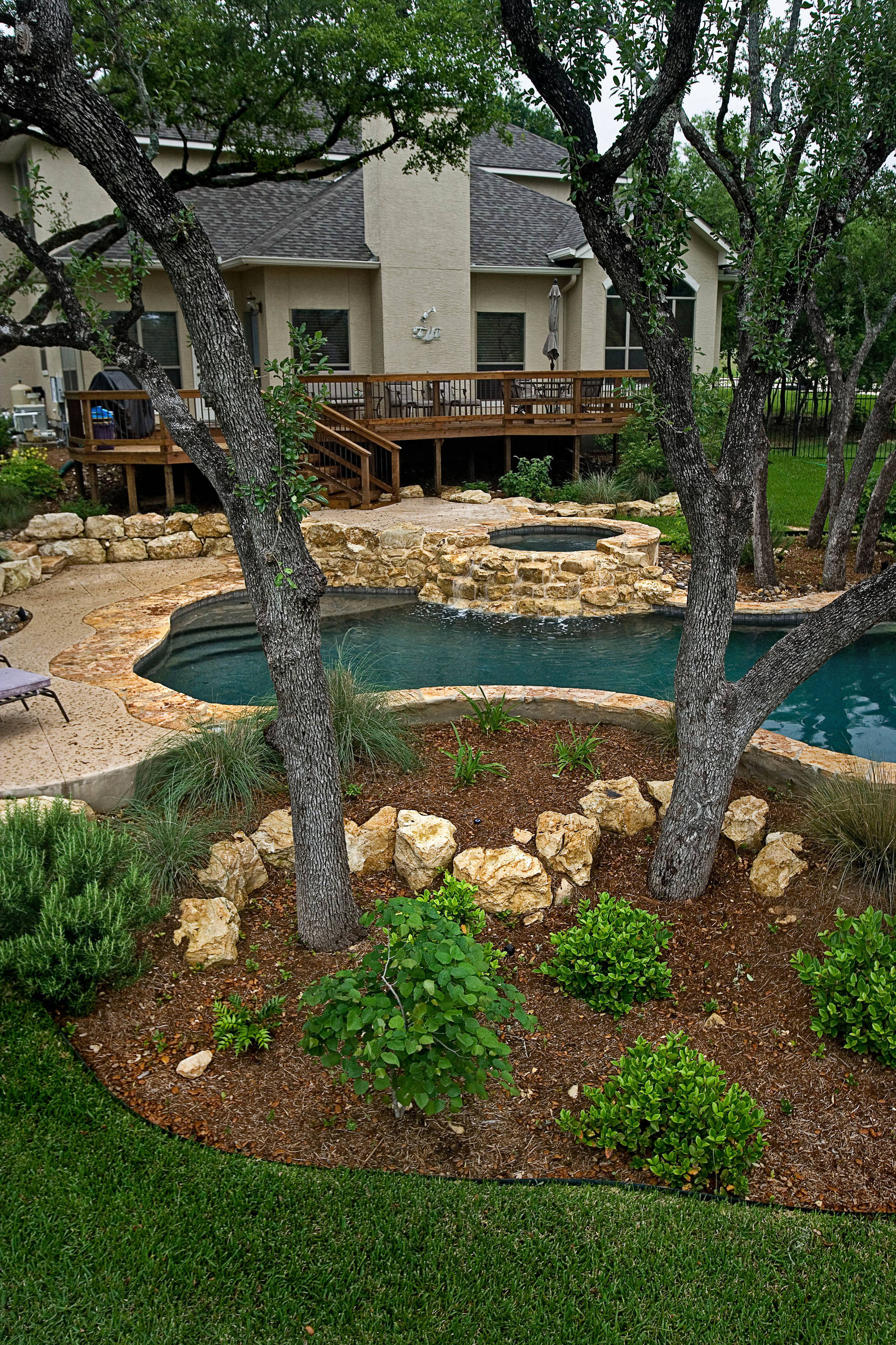 Rustic Natural Pool with Spa
