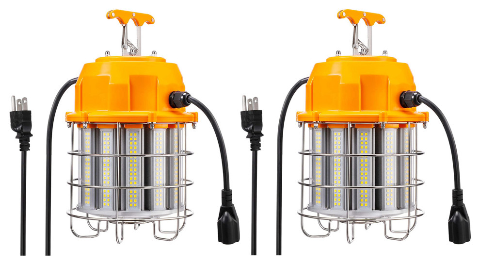 2Pack 100 Watts LED Temporary Work Light, Durable Jobsite Lighting