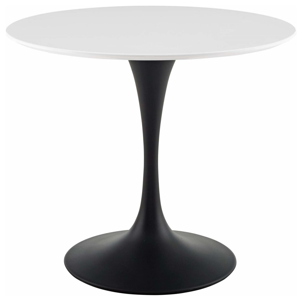 Modern Designer Kitchen Room Round Dining Table, Wood Metal Steel