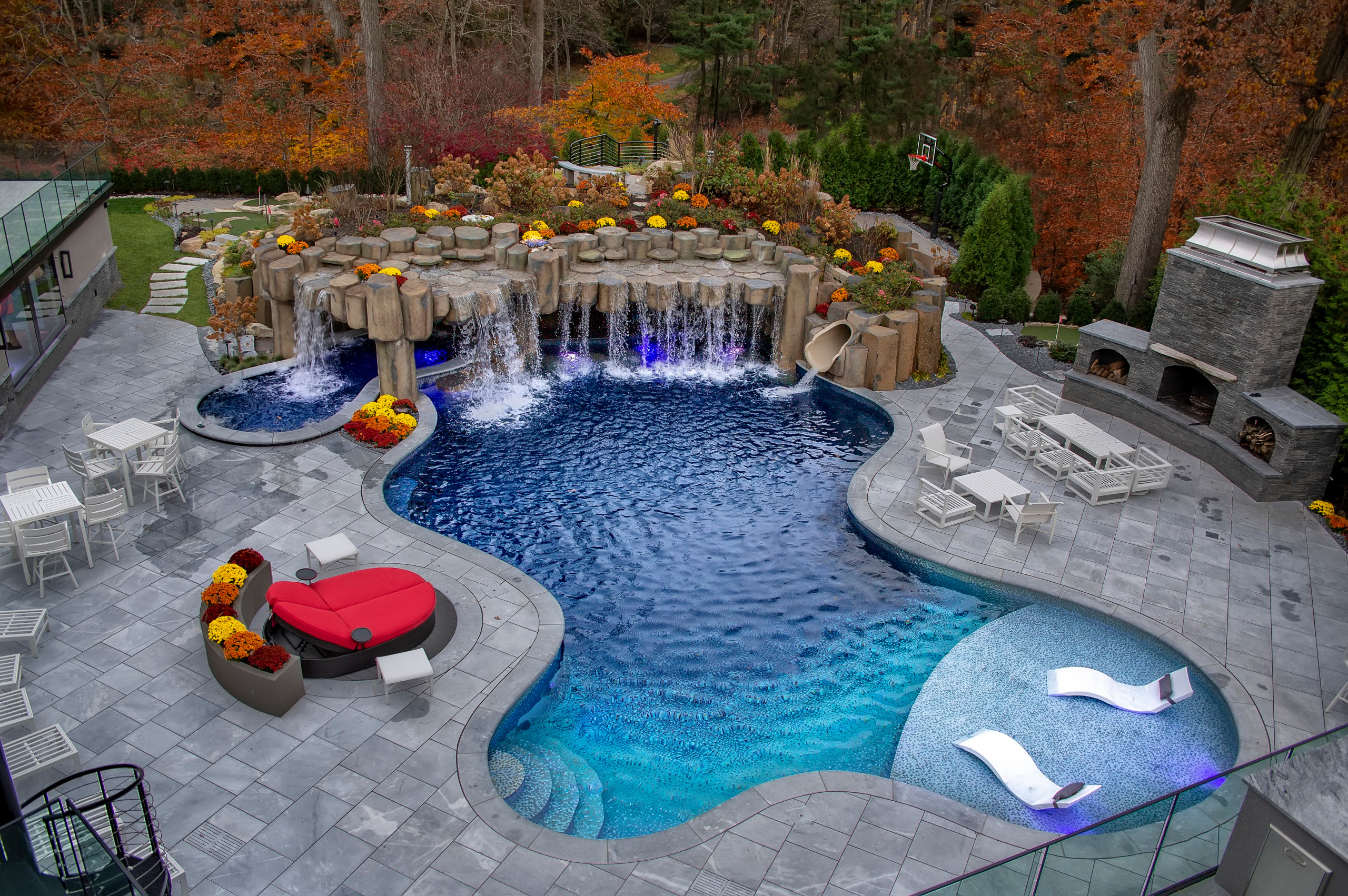 Backyard patio and lighting