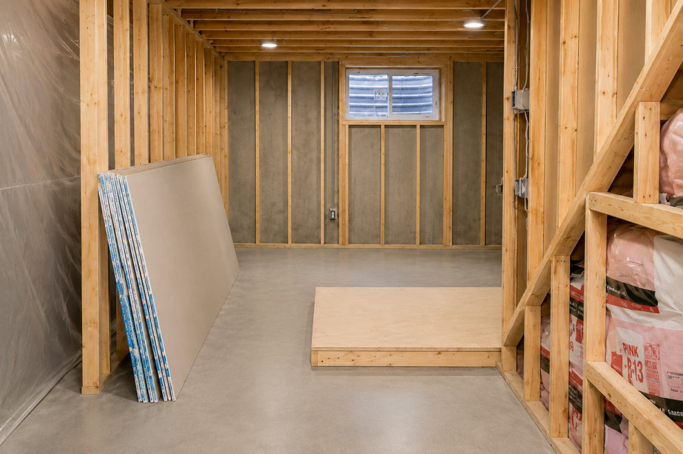 Ann Arbor - Finished Basement, Bar, Bathroom, Stone Fireplace & Custom Dry Sauna