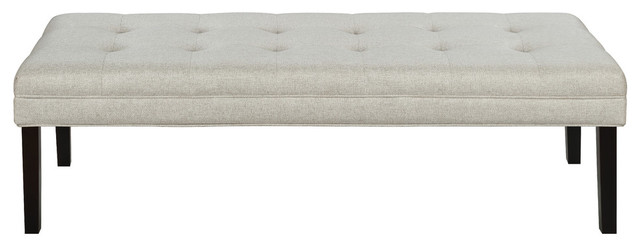 Linen-like Modern Tufted Bed Bench
