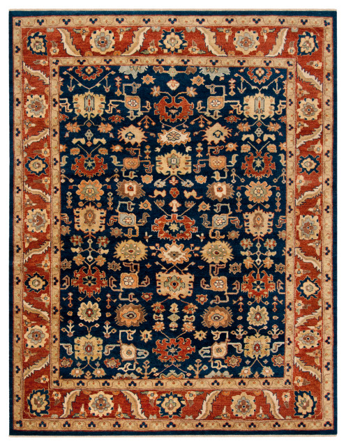 Navy Rust Rug Safavieh Heriz Hrz277B Traditional Rug, Navy/Rust, 9'x12 ...